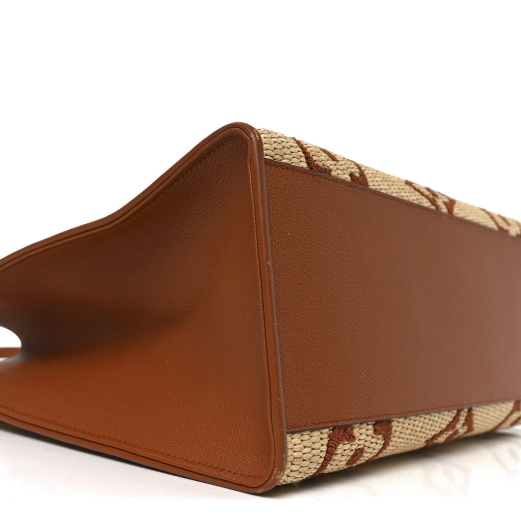 Louis Vuitton Raffia Calfskin Monogram Giant Onthego GM Tan