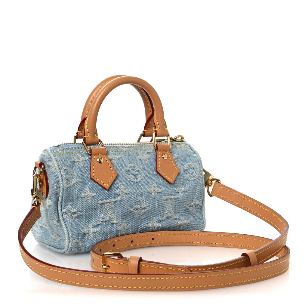 Louis Vuitton Monogram Denim Nano Speedy Sky Blue