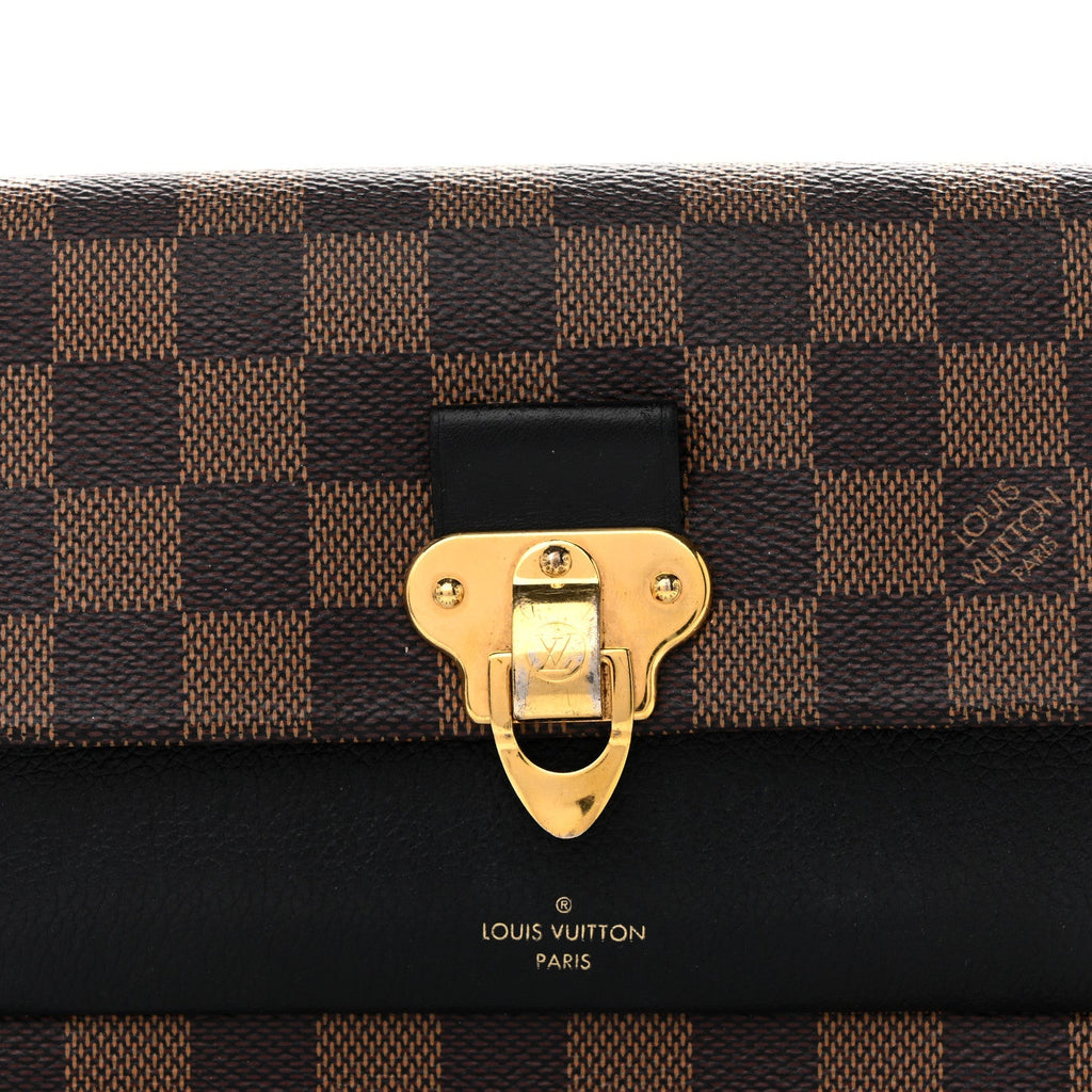 Louis Vuitton Damier Ebene Vavin Chain Wallet Black