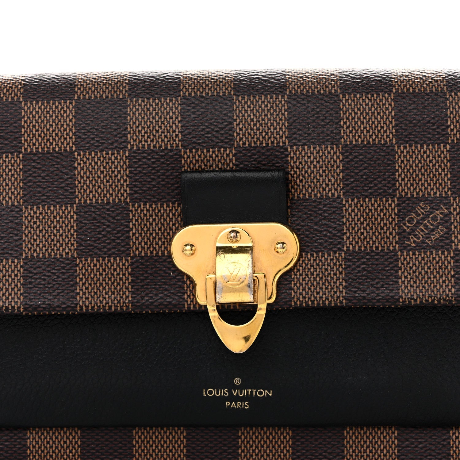 Louis Vuitton Damier Ebene Vavin Chain Wallet Black