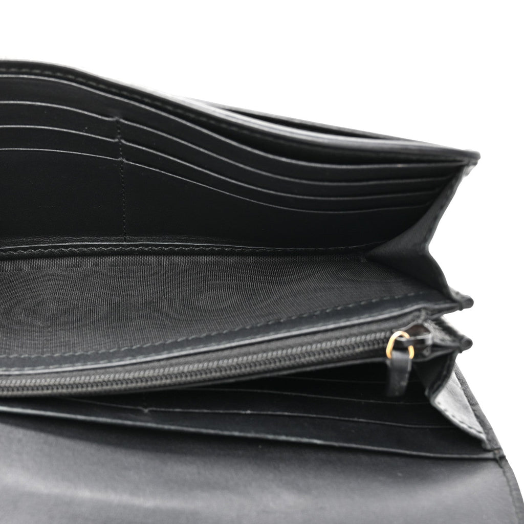 Gucci Calfskin Sylvie Continental Wallet Black