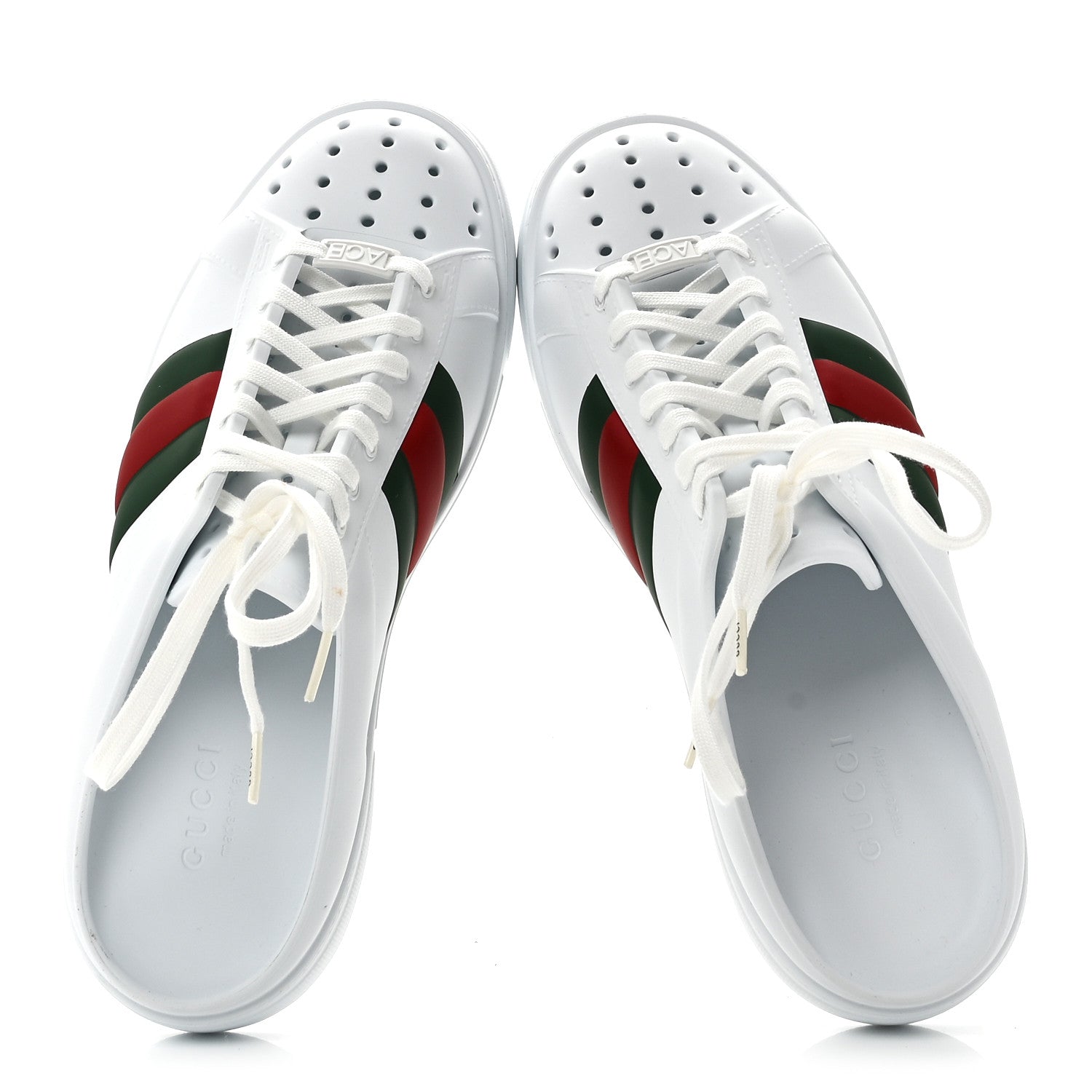 Gucci Rubber Ace Sabot Mules 41 Great White