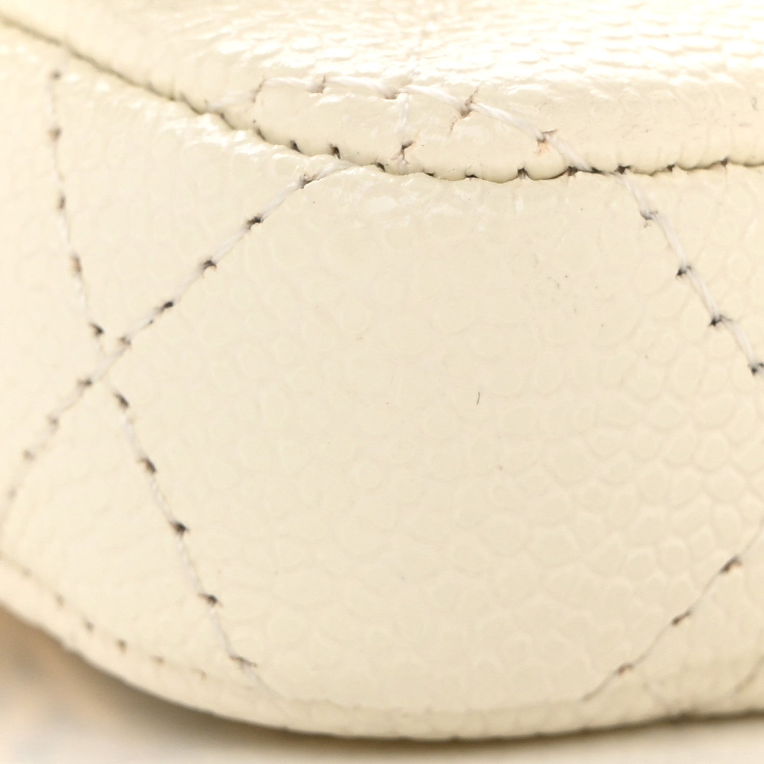 Chanel Shiny Caviar Quilted Chain Melody Belt Bag White