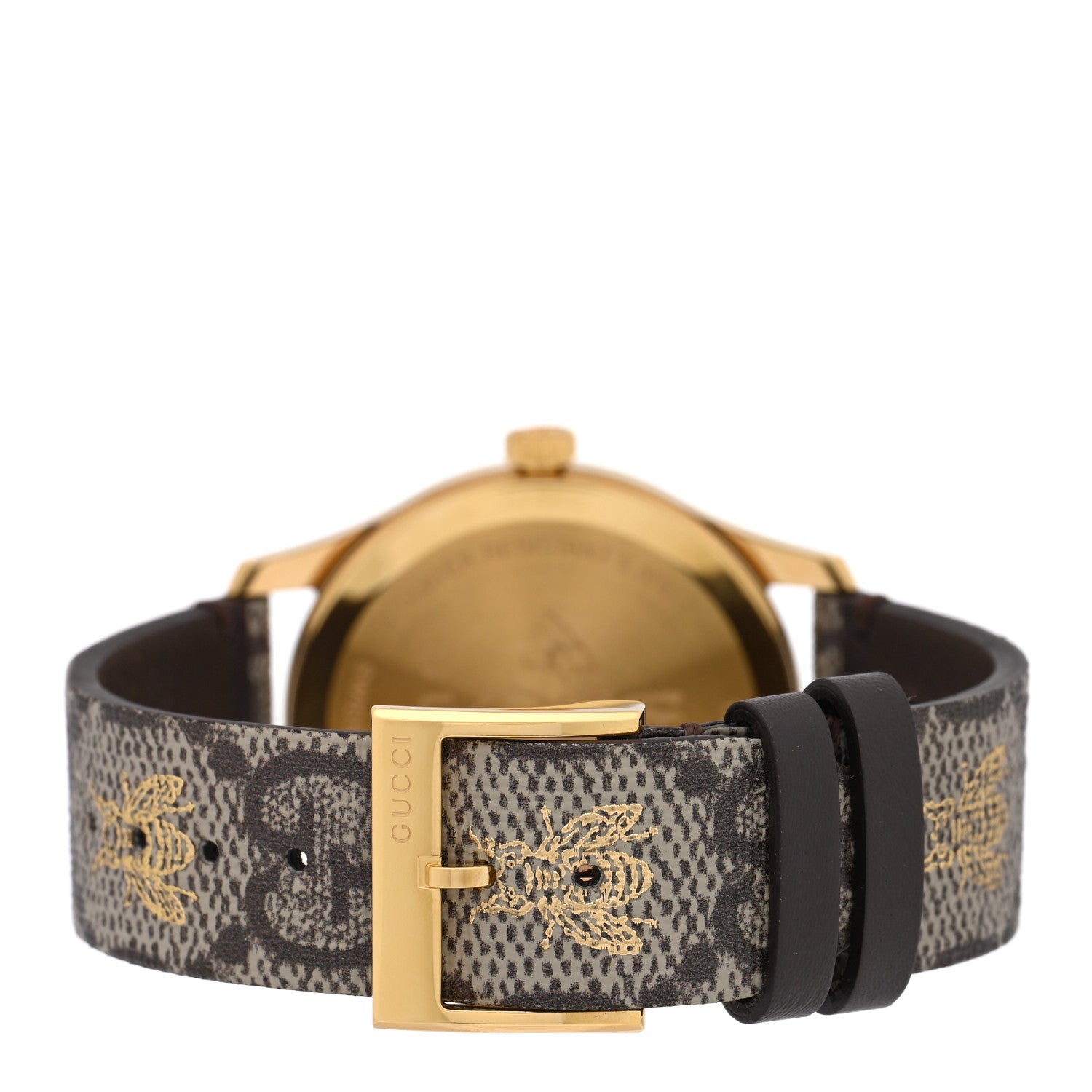 Gucci Stainless Steel Canvas 38mm G-Timeless GG Supreme Bee Quartz Watch Brown
