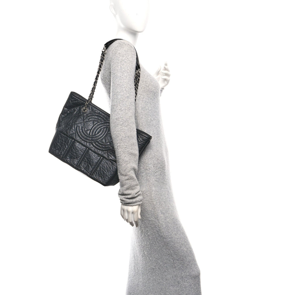 Chanel Aged Calfskin Small Shopping in Moscow Tote Black