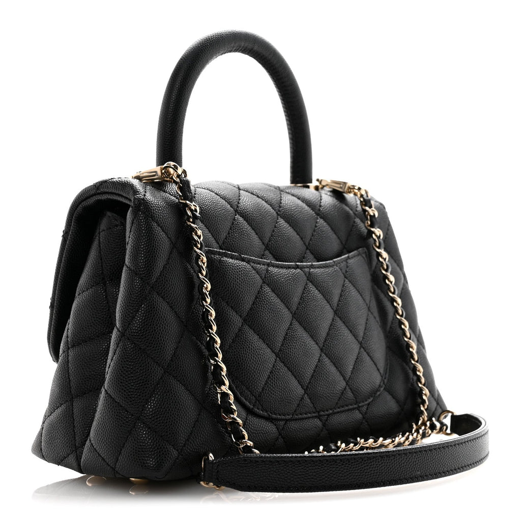 Chanel Caviar Quilted Mini Coco Handle Flap Black