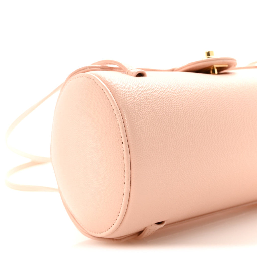 Chanel Shiny Caviar Preppy Coco Small Bowling Bag Light Pink