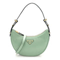 Prada Soft Calfskin Arque Shoulder Bag Green