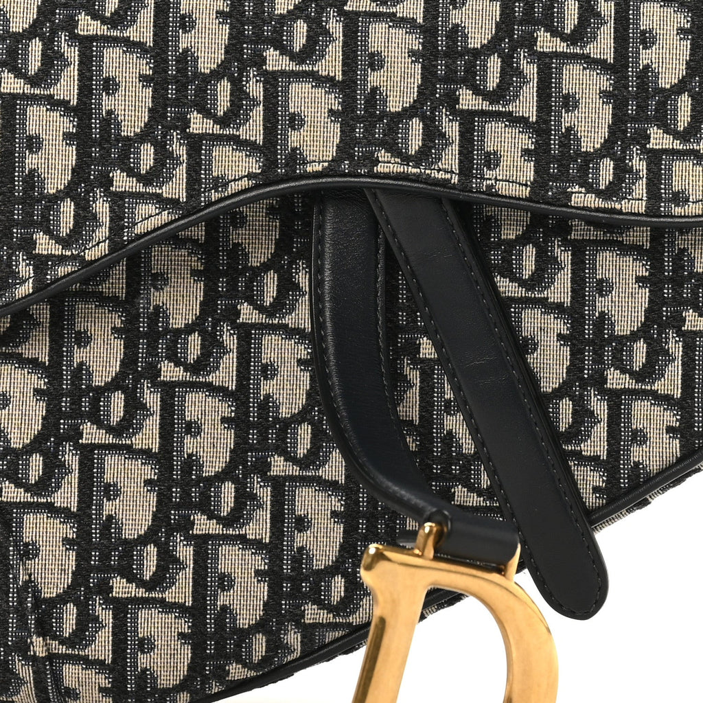 Christian Dior Oblique Saddle Bag Blue