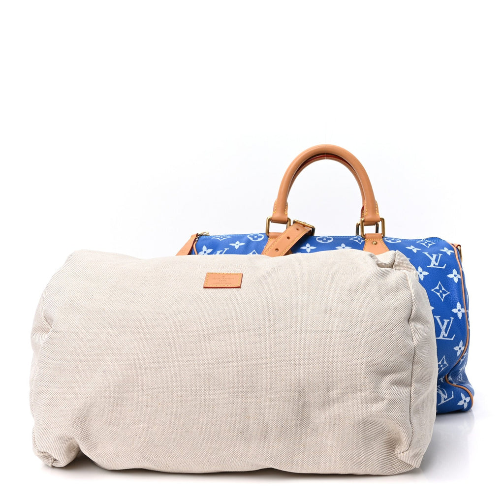 Louis Vuitton Calfskin Monogram Speedy P9 Bandouliere 40 Blue
