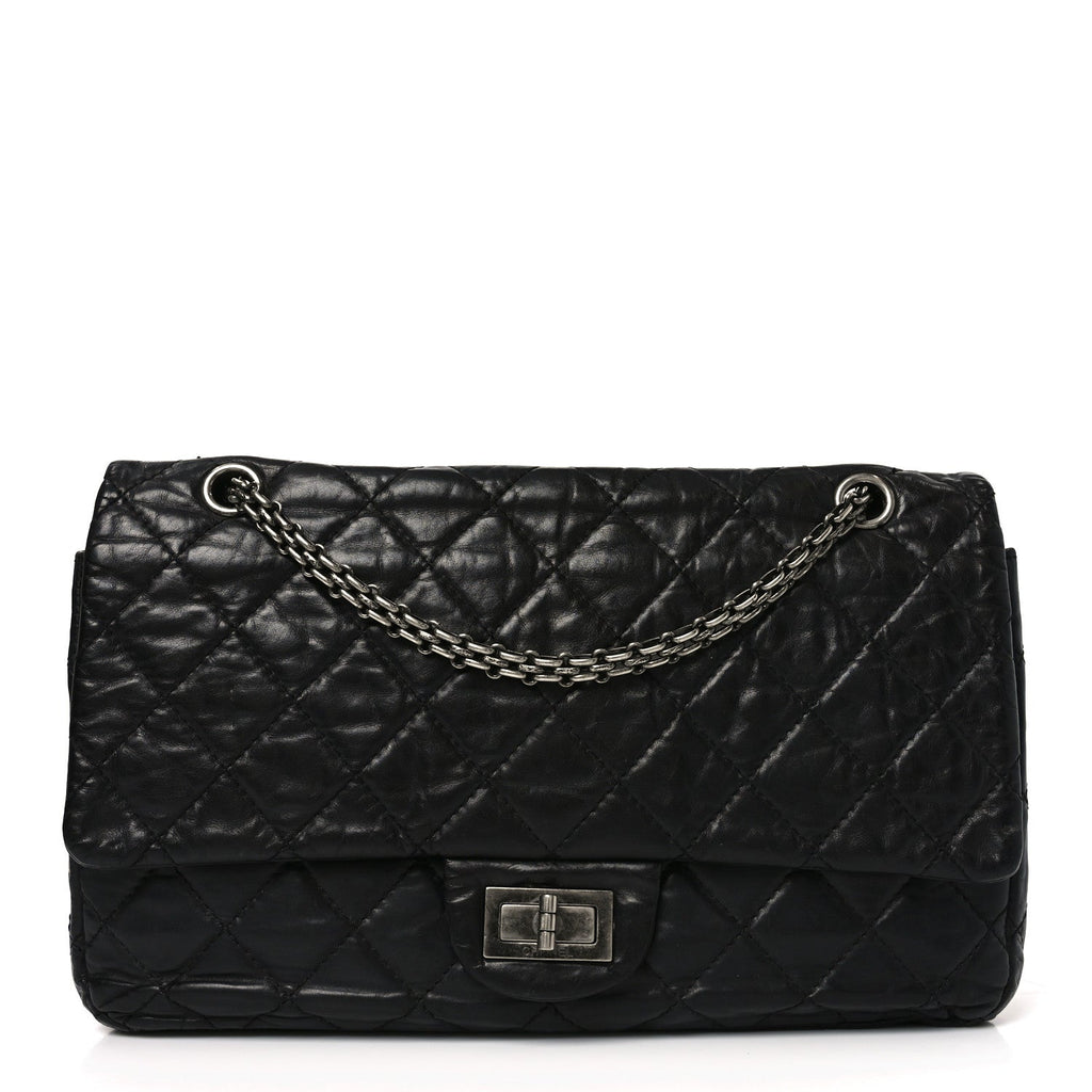 Chanel Aged Calfskin Quilted 2.55 Reissue 226 Flap Black