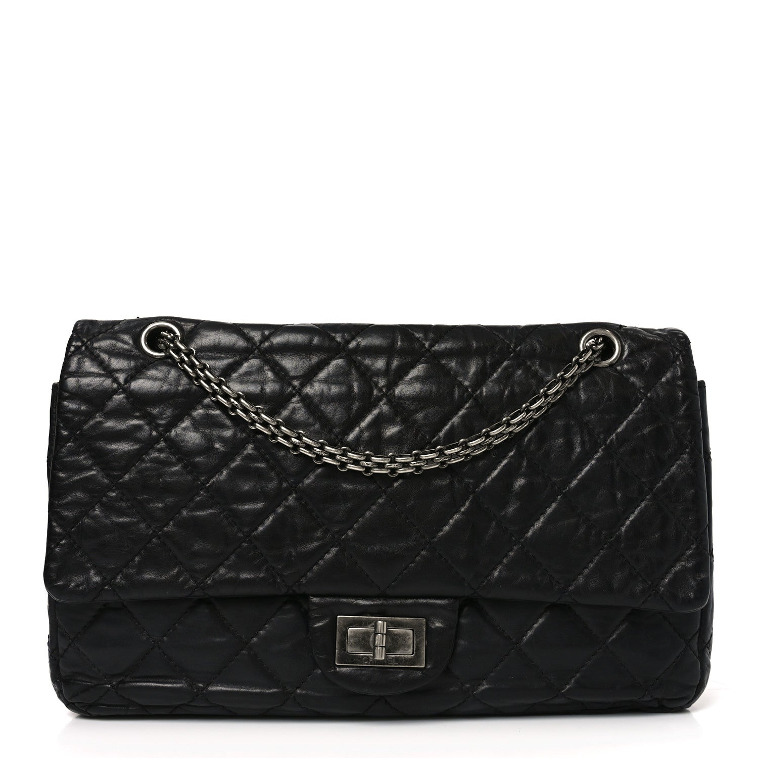 Chanel Aged Calfskin Quilted 2.55 Reissue 226 Flap Black