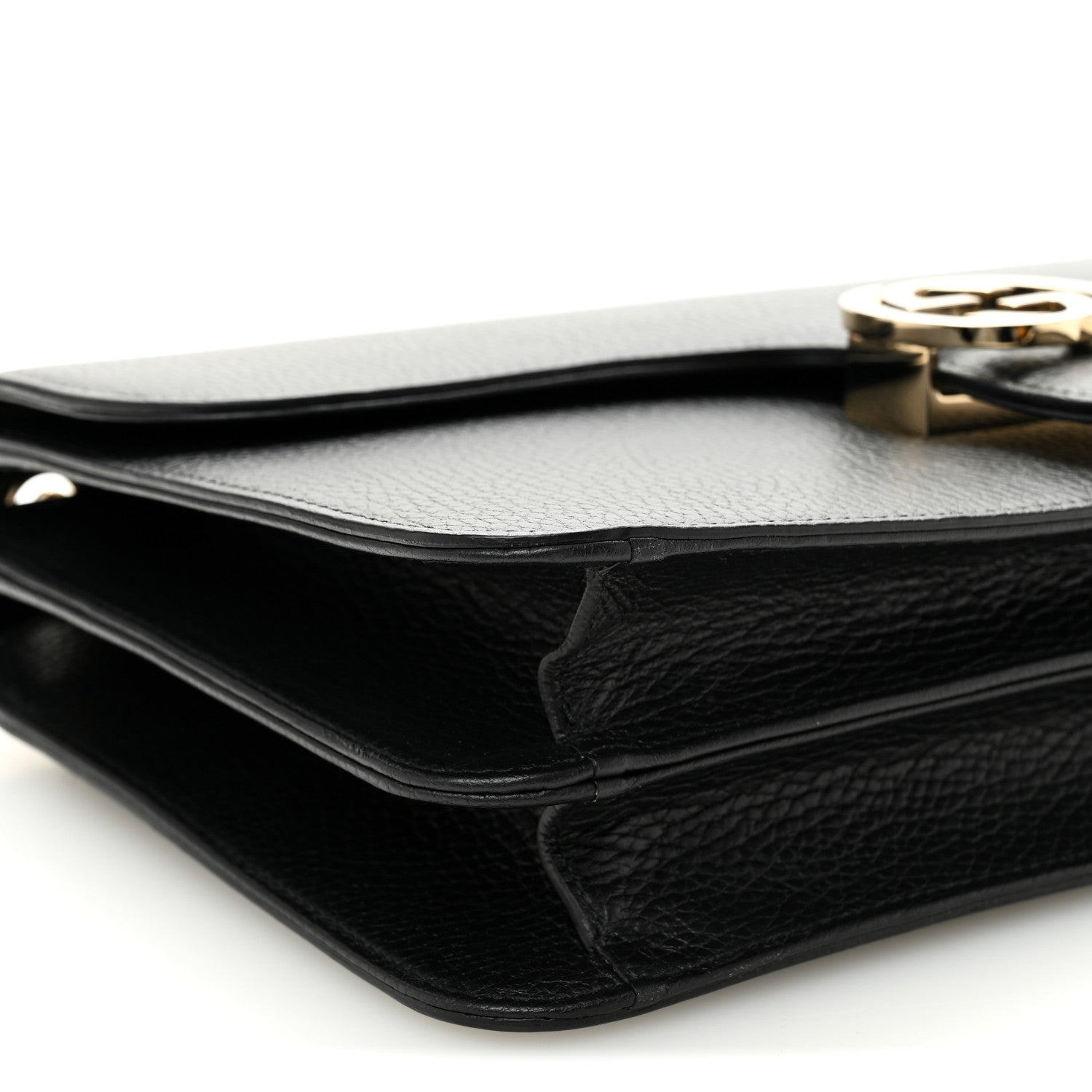 Gucci Dollar Calfskin Interlocking G Shoulder Bag Black