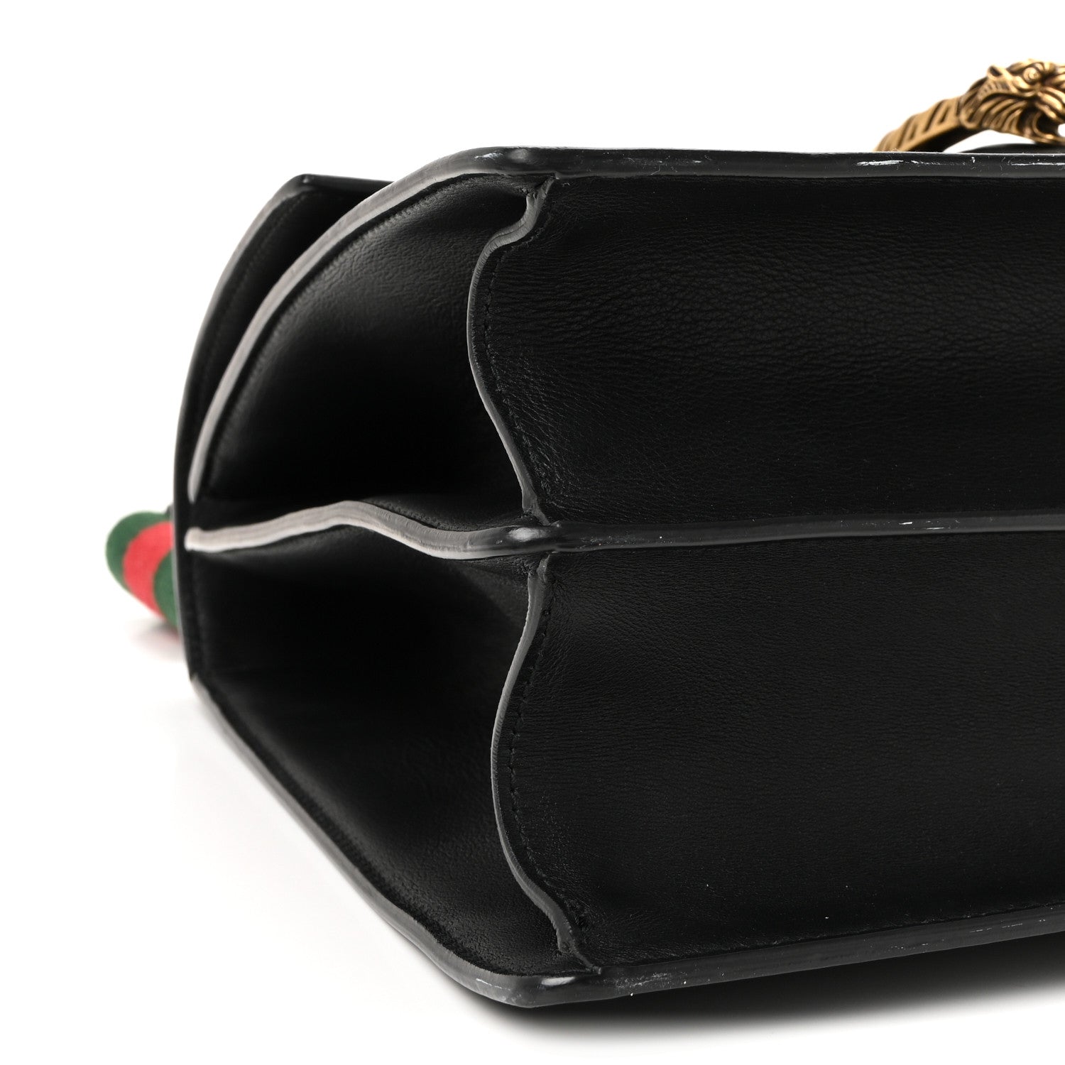 Gucci Moon Calfskin Web Large Dionysus Bamboo Top Handle Bag Black