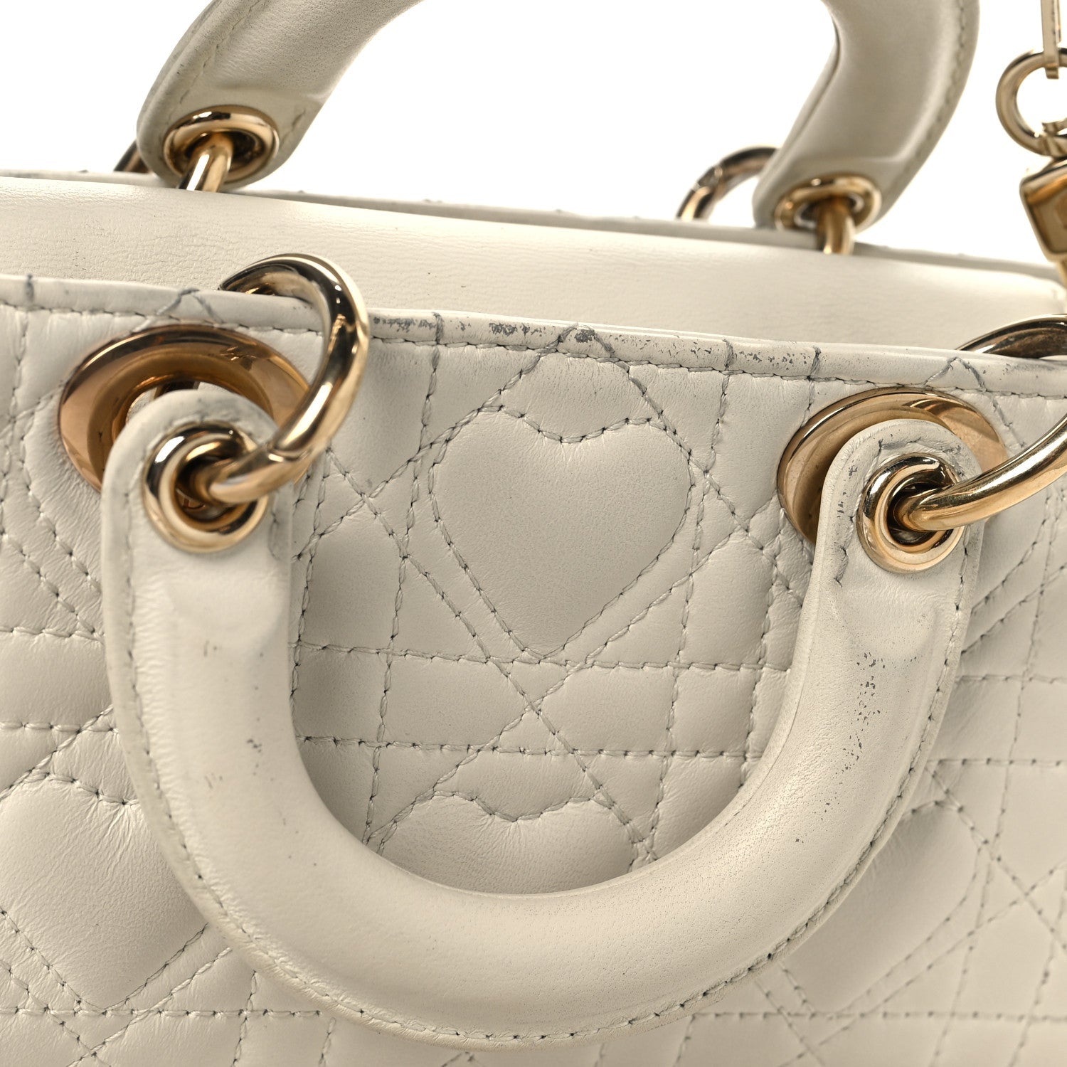 Christian Dior Lambskin Cannage Dioramour Micro Lady D-Joy Latte