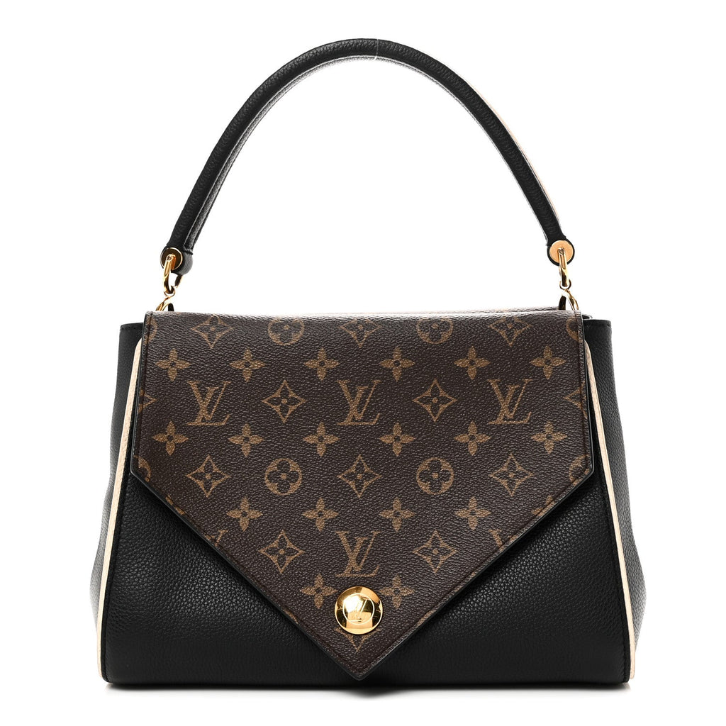 Louis Vuitton Grained Calfskin Monogram Double V Black