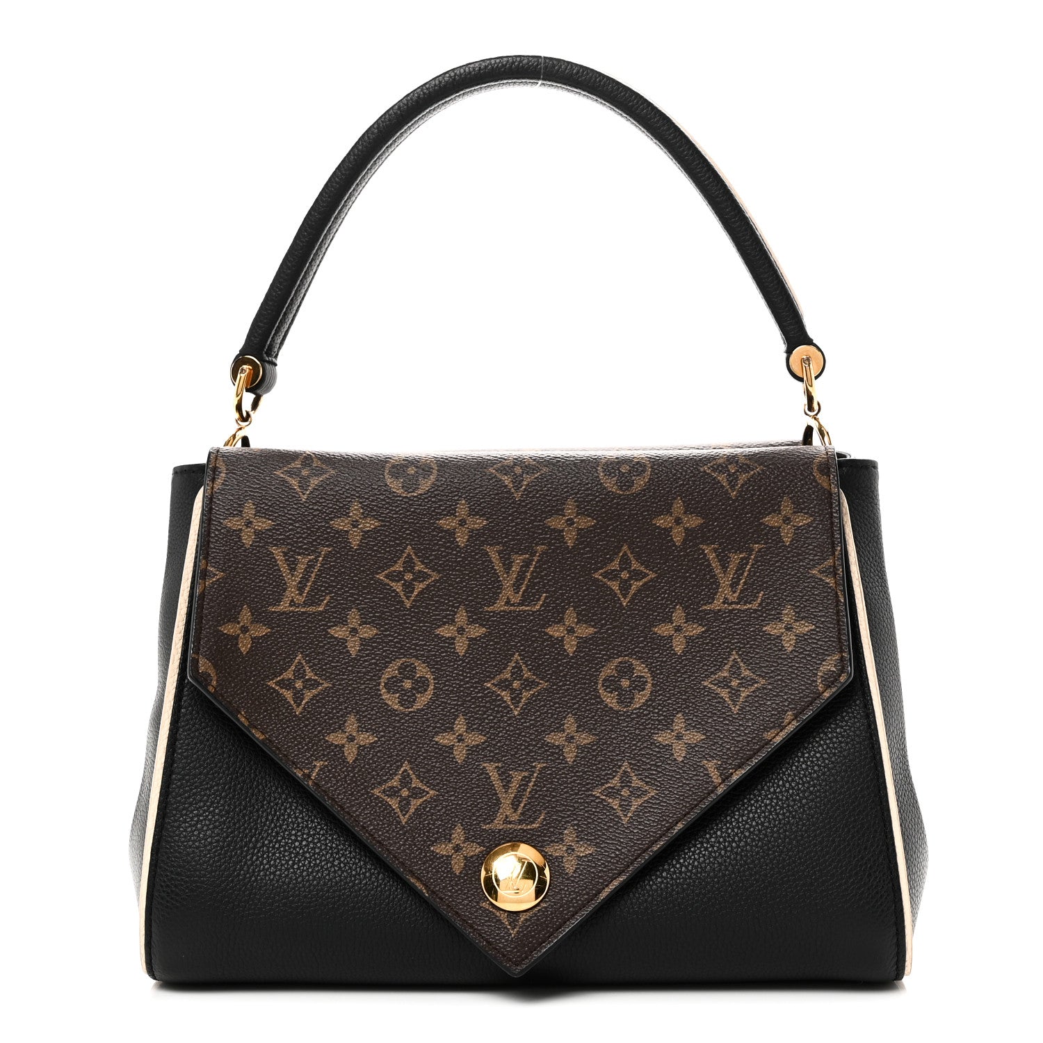 Louis Vuitton Grained Calfskin Monogram Double V Black