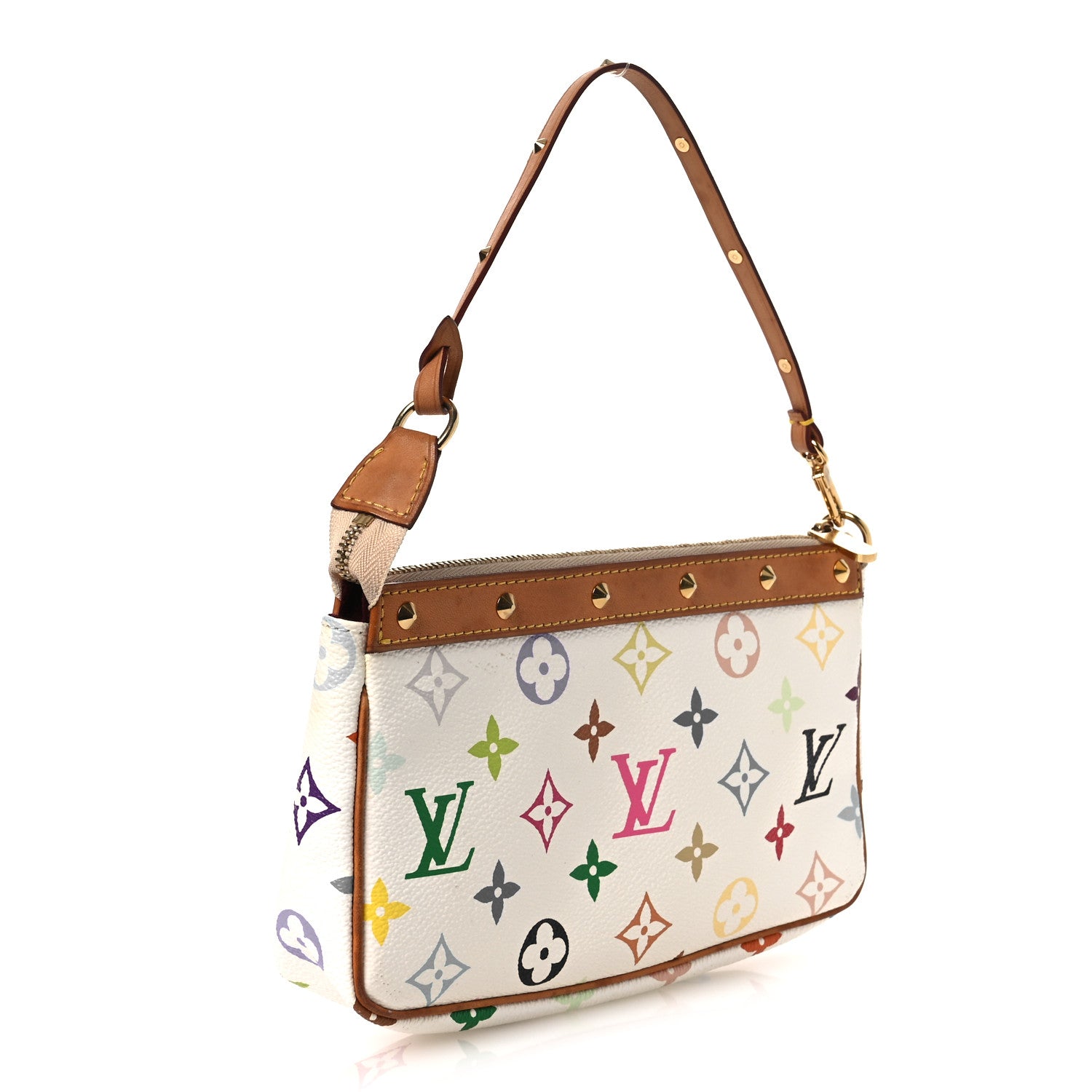 Louis Vuitton Monogram Multicolor Pochette Accessories White
