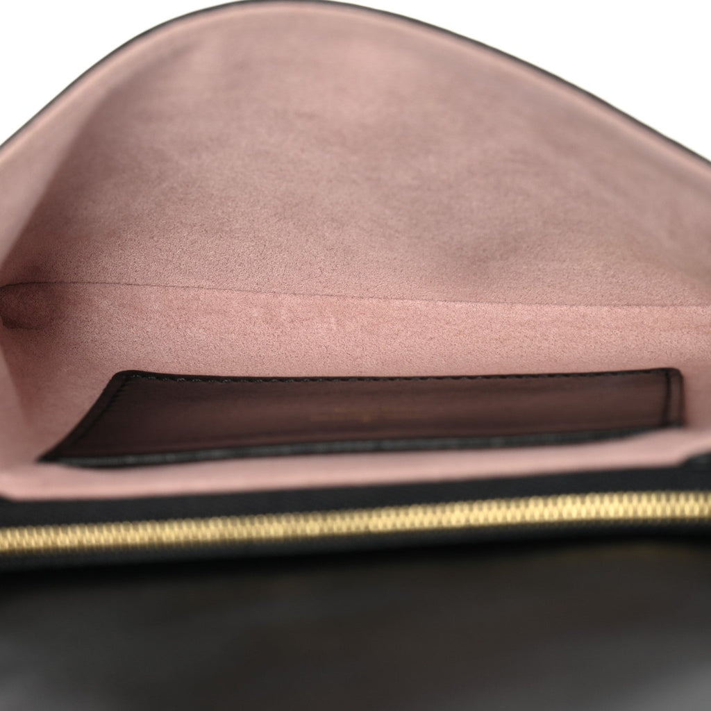 Louis Vuitton Lambskin Embossed Monogram Pochette Coussin Black