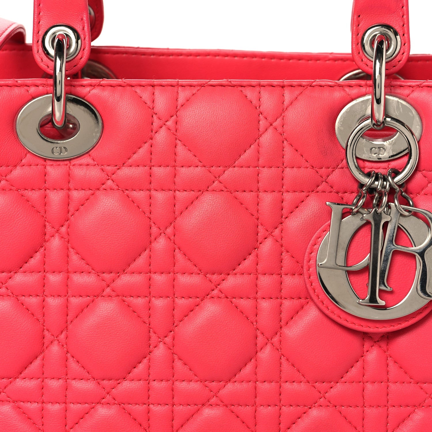 Christian Dior Lambskin Cannage Medium Lady Dior Pink