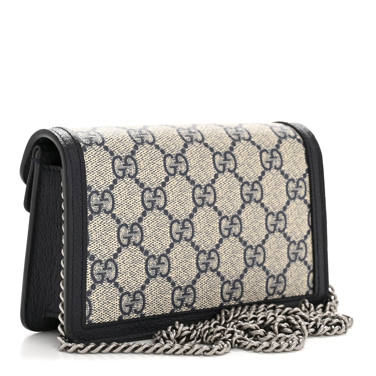 Gucci GG Supreme Monogram Textured Dollar Calfskin Super Mini Dionysus Shoulder Bag Beige Blue