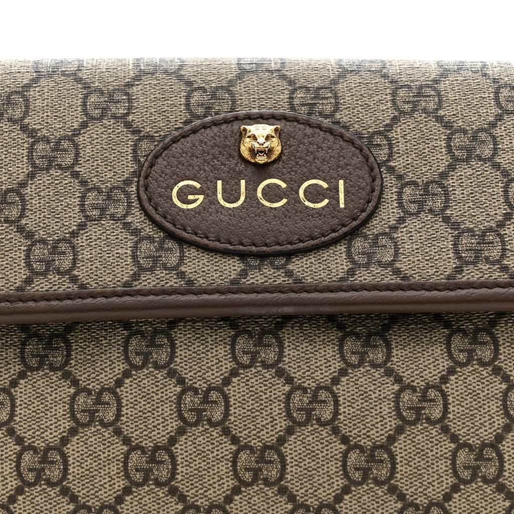 Gucci GG Supreme Monogram Neo Vintage Web Belt Bag Brown