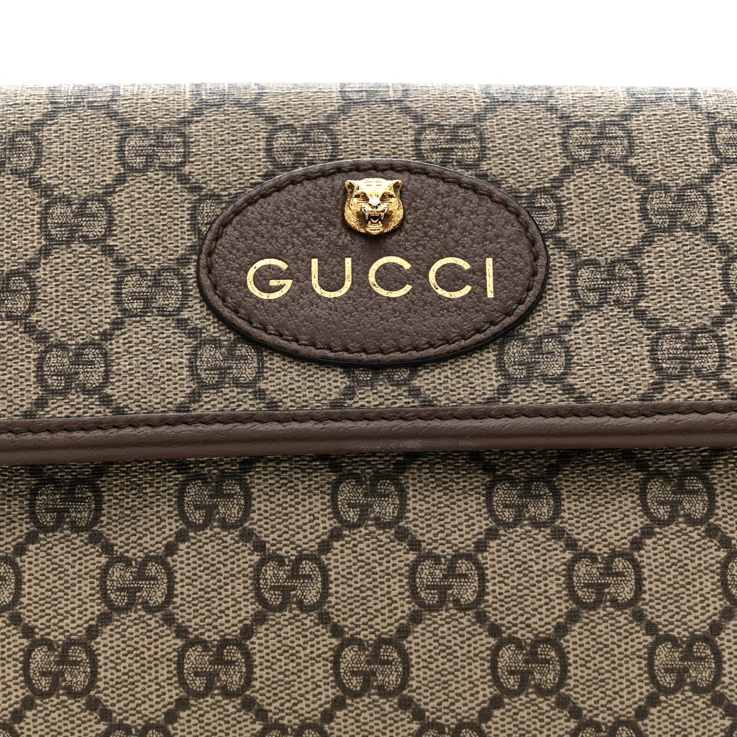 Gucci GG Supreme Monogram Neo Vintage Web Belt Bag Brown