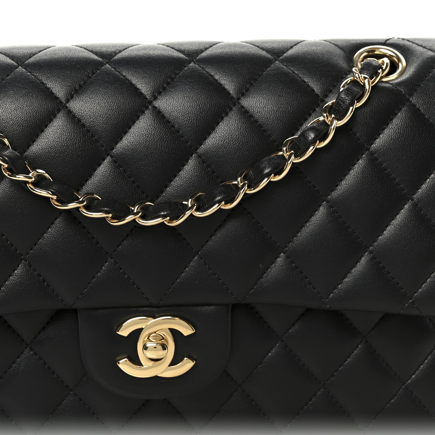 Chanel Lambskin Quilted Medium Double Flap Black