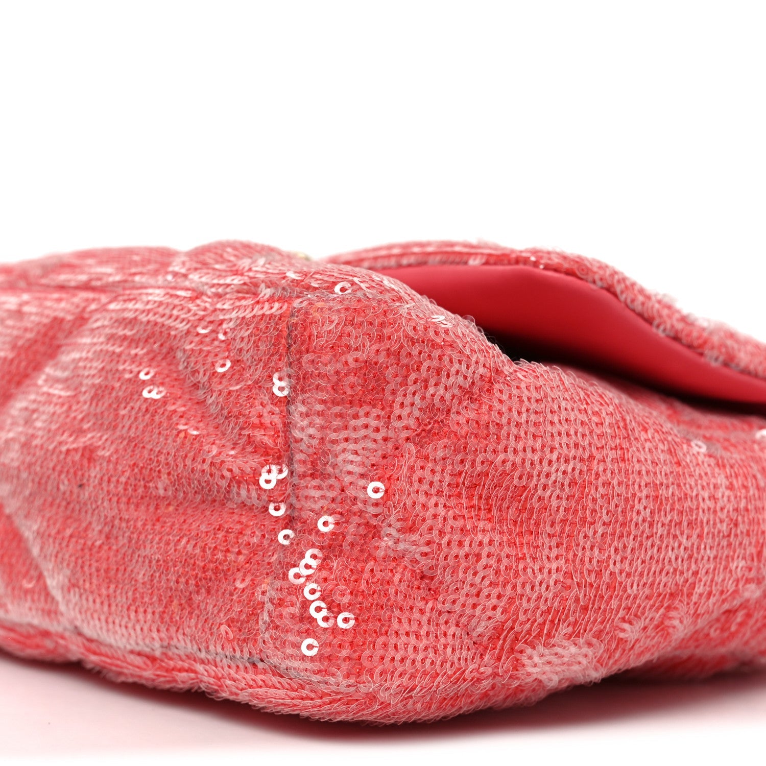 Chanel Sequin Quilted Medium Chanel 19 Flap Coral