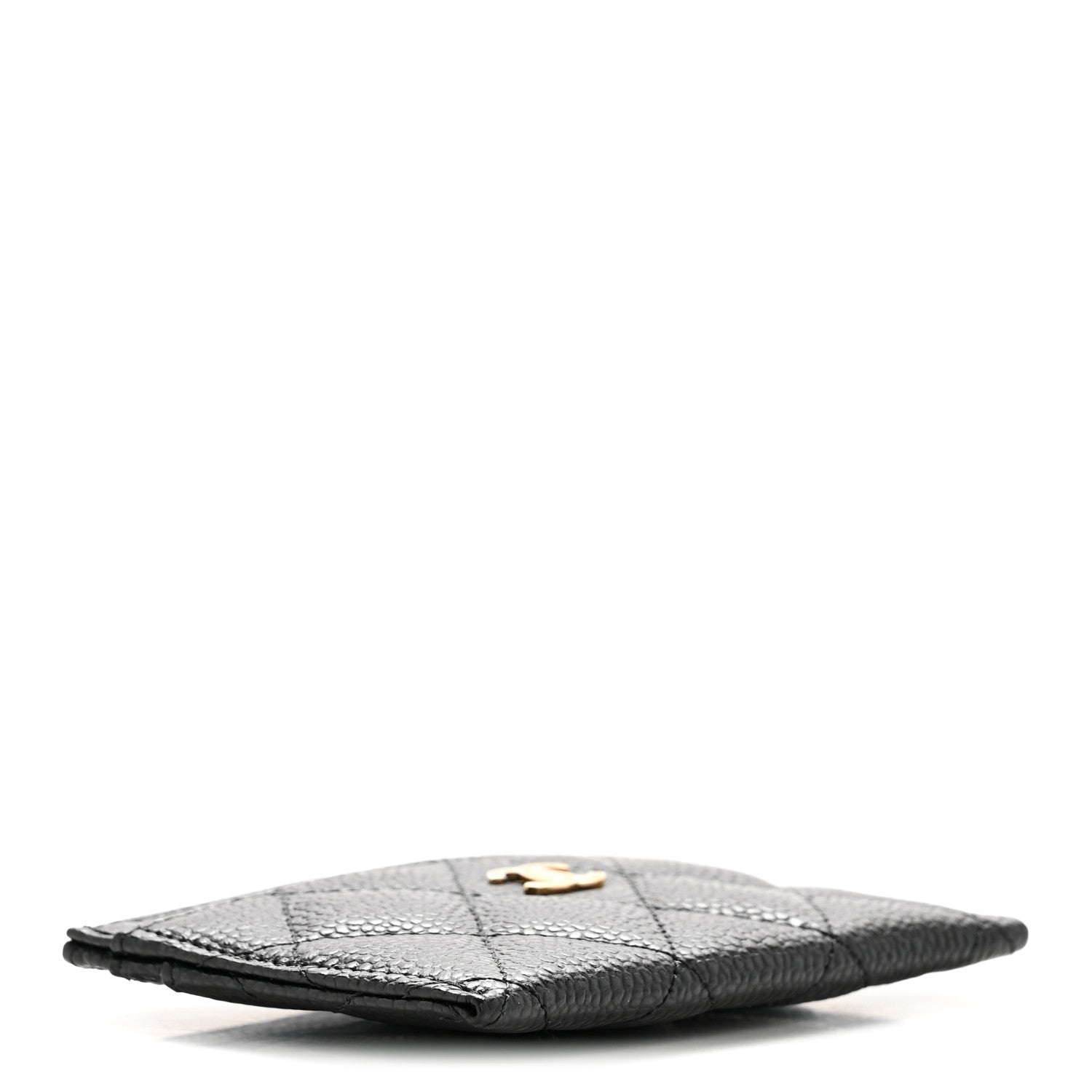 Caviar Quilted Card Holder Black