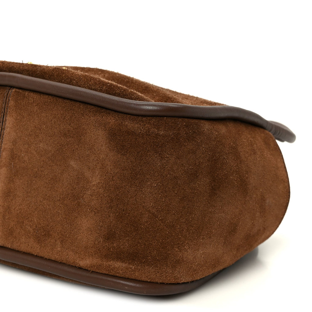 Prada Camoscio Darling Shoulder Bag Cocoa Brown