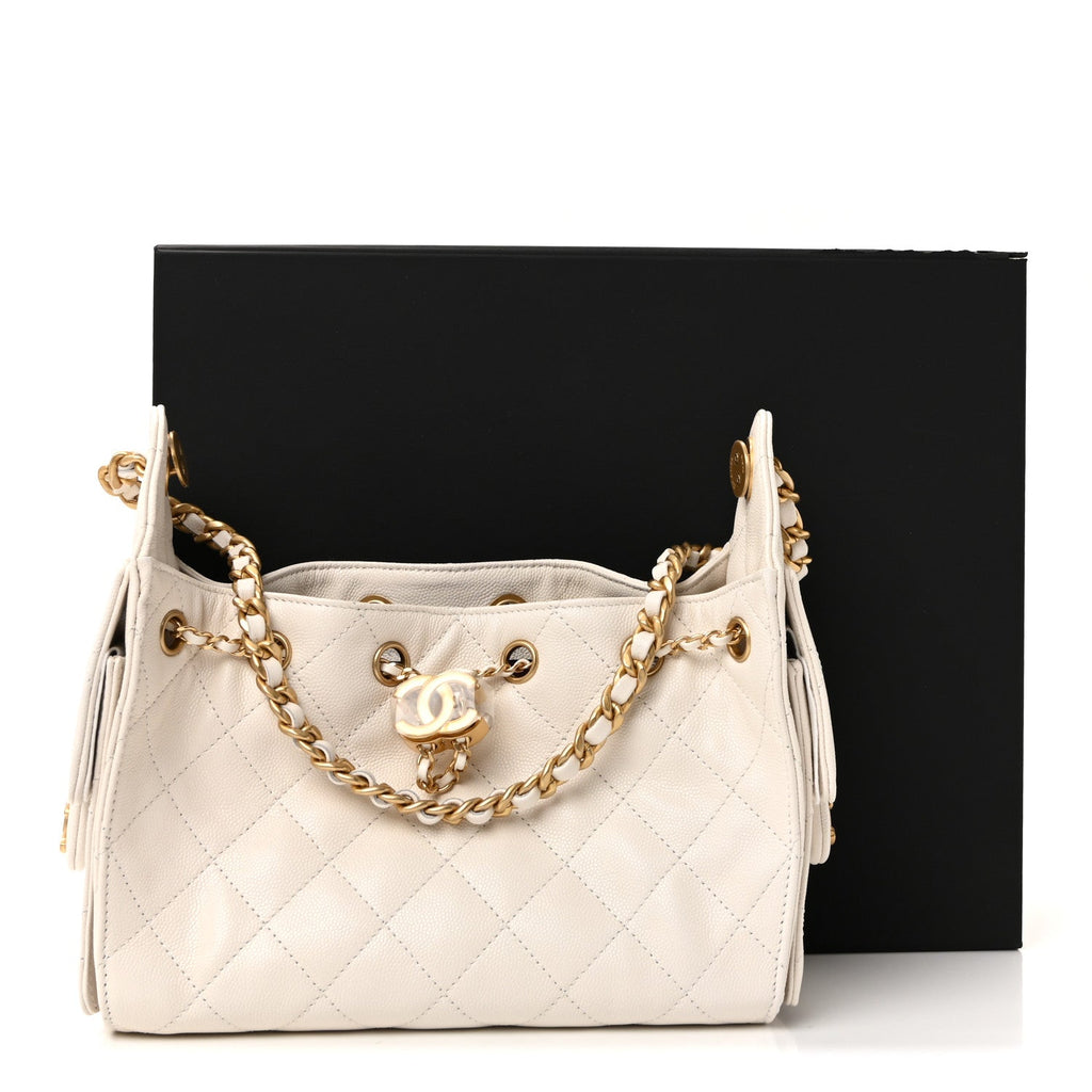Chanel Caviar Quilted Mini Chanel 25 Handbag White