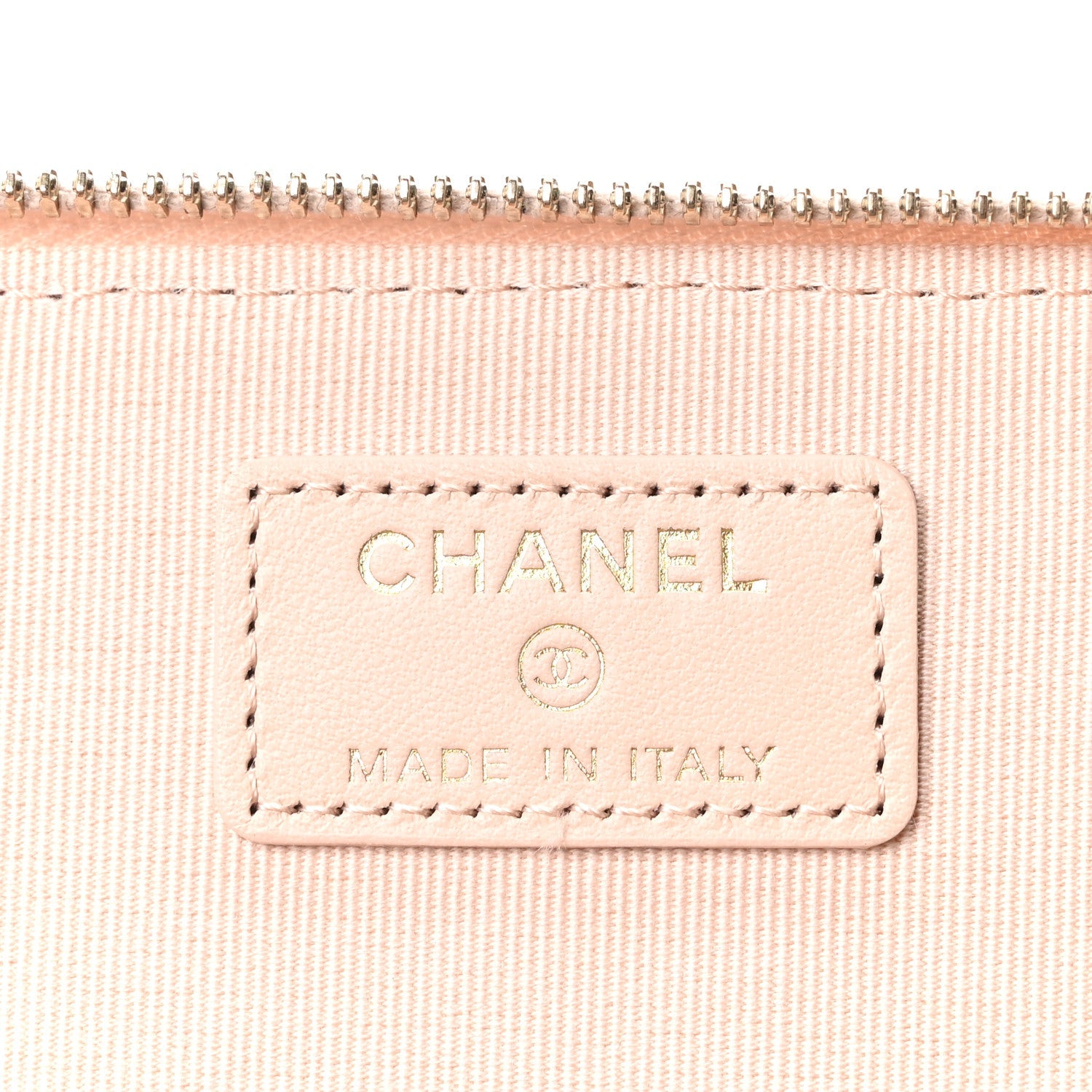 Chanel Caviar Quilted Small Vanity Case With Chain Light Beige