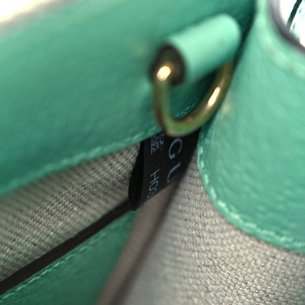 Gucci Monogram Jumbo GG Textured Dollar Calfskin Mini Tote Bag Pepperlight Mint