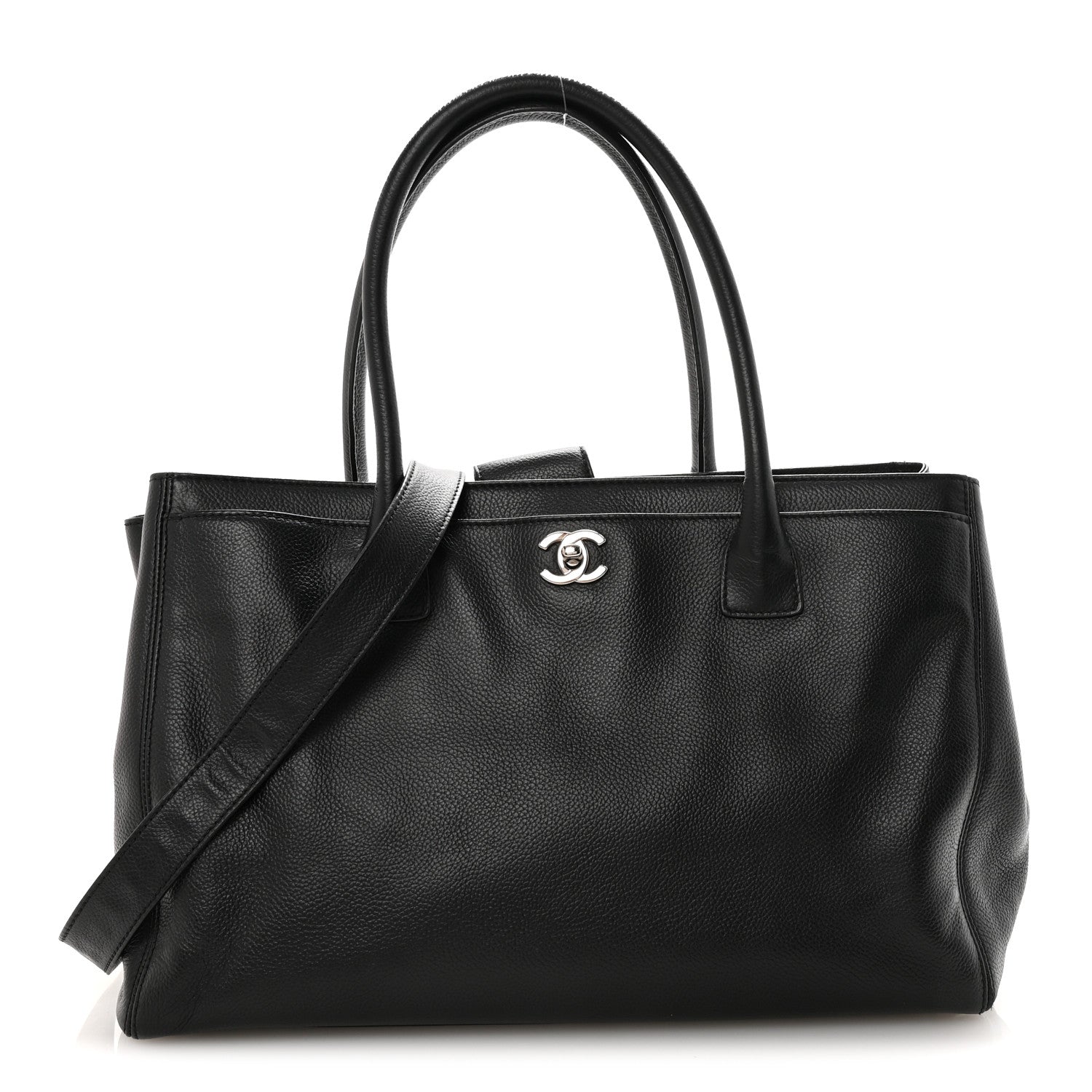 Chanel Calfskin Cerf Executive Shopper Tote Black