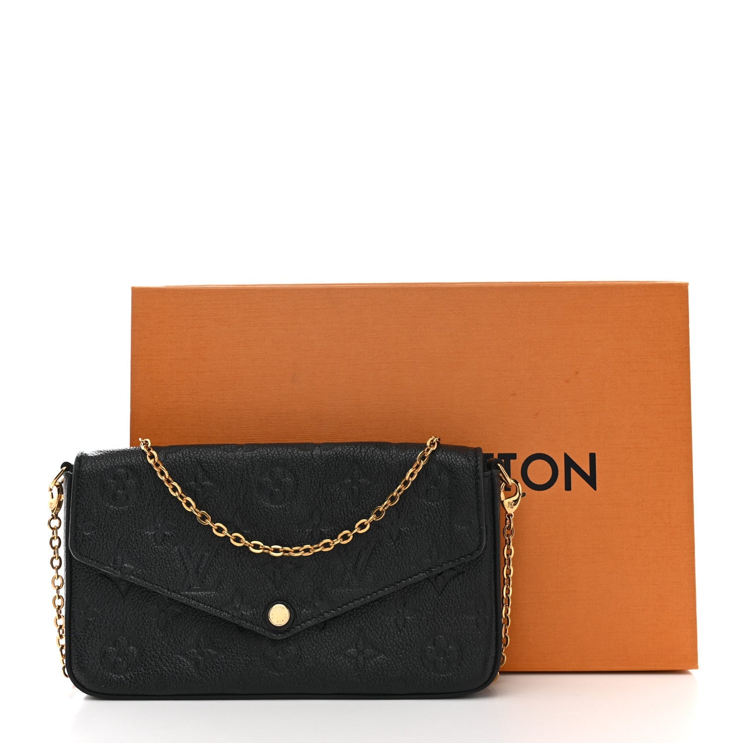 Louis Vuitton Empreinte Pochette Felicie Chain Wallet Black