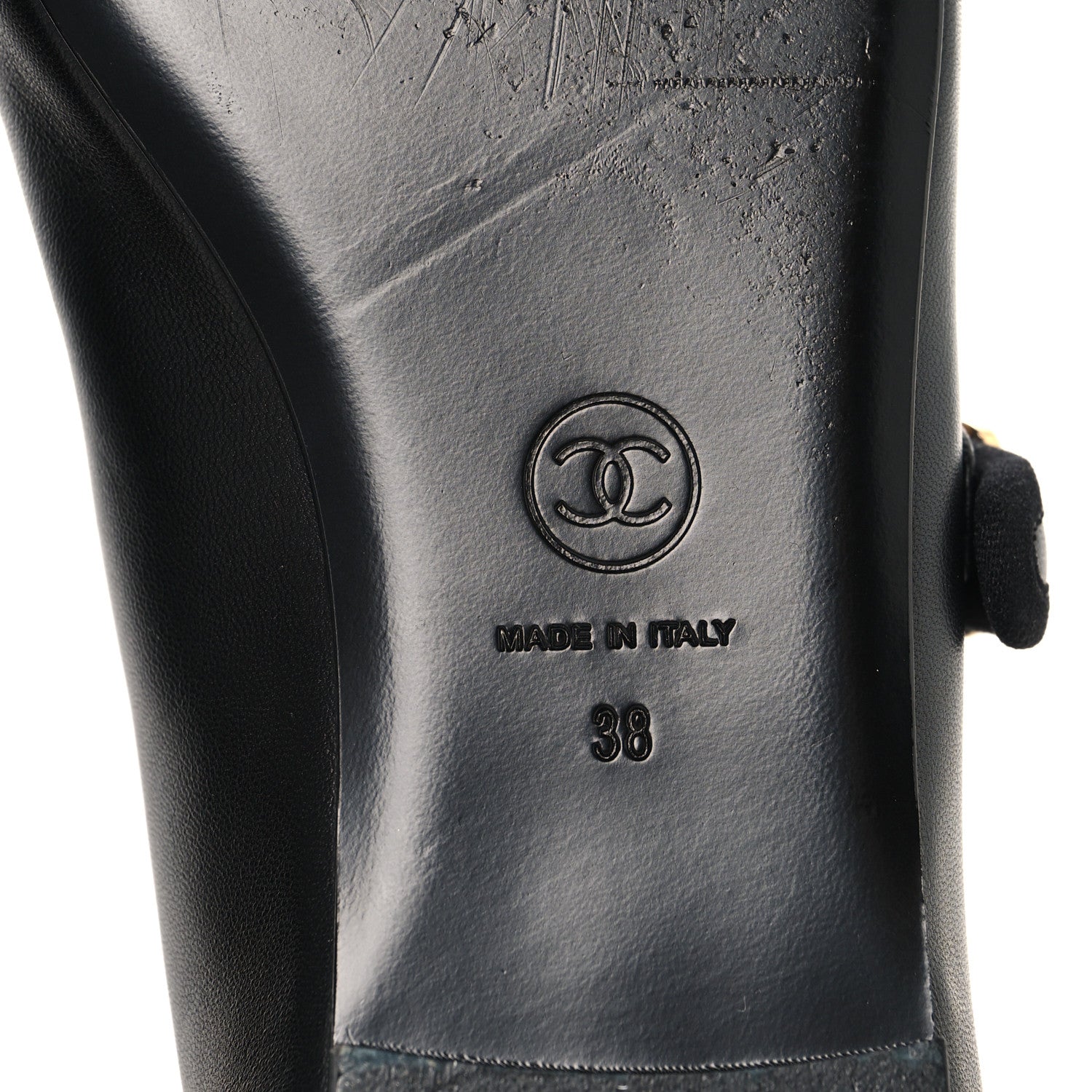 Lambskin Mary Jane Flats 38 Black