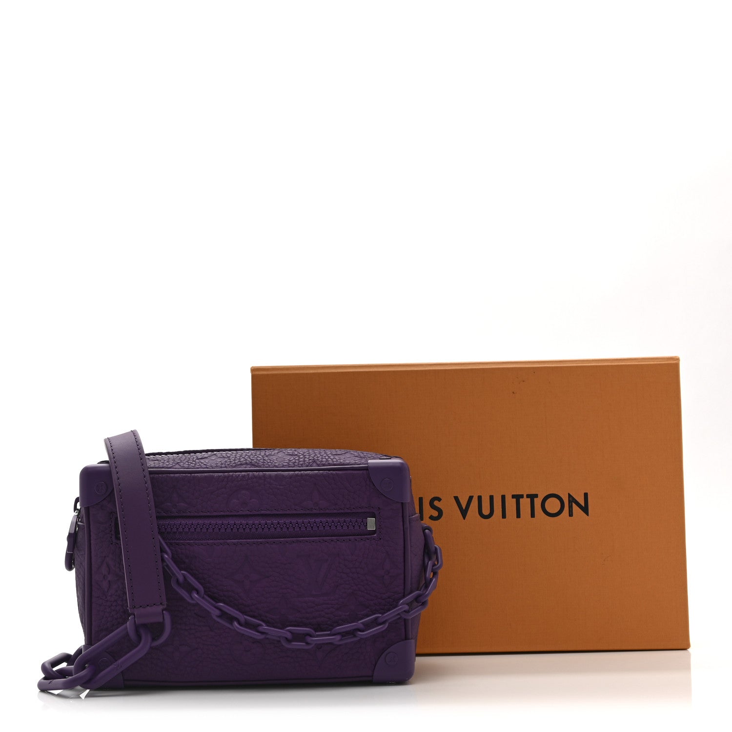 Louis Vuitton Taurillon Monogram Mini Soft Trunk Black Purple Night