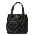 Chanel Calfskin Stitch Small Surpique Tote Black