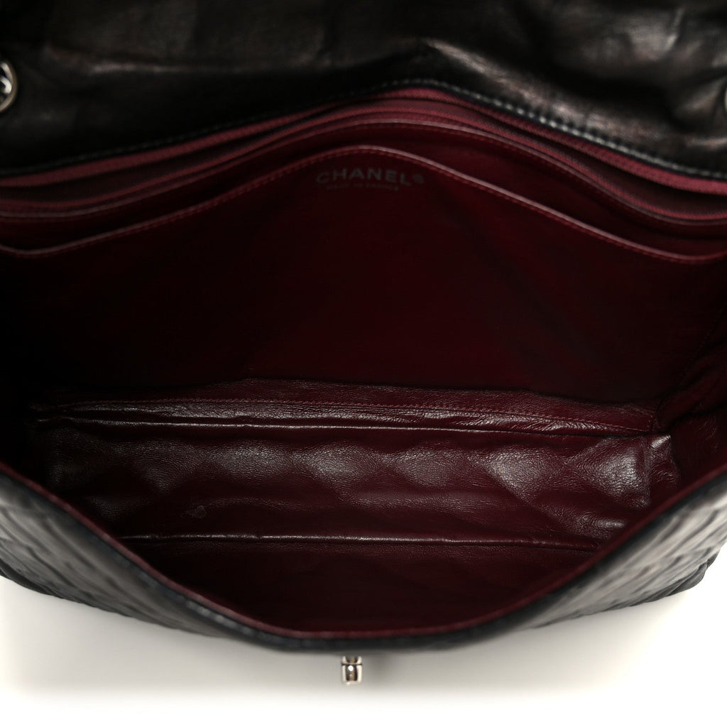 Chanel Washed Lambskin Quilted Maxi Single Flap Black