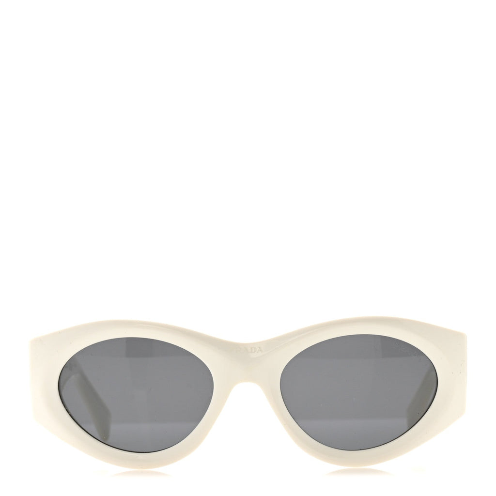 Prada Acetate Oval Symbole Sunglasses SPR 20Z White