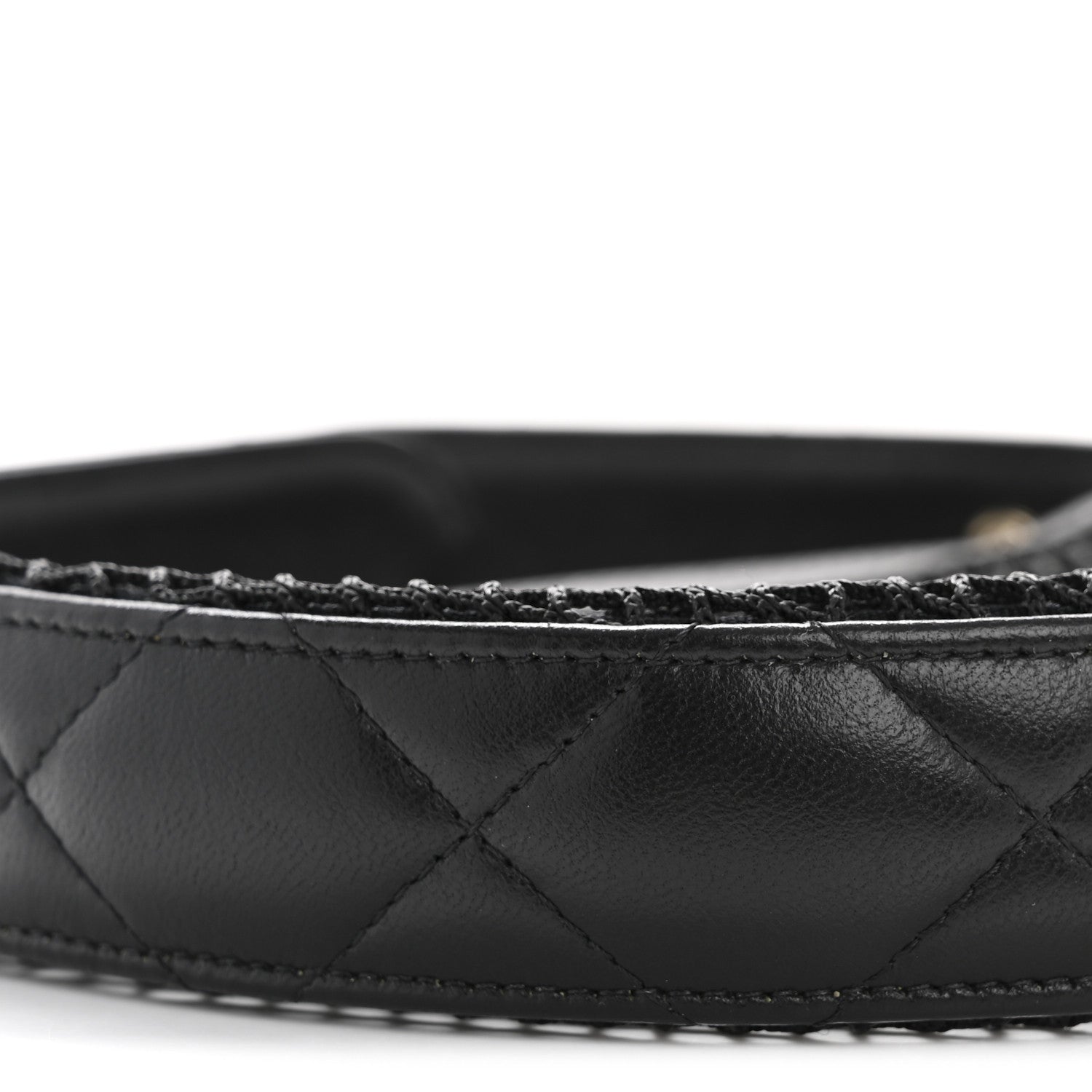 Chanel Mesh Shiny Lambskin Pouch Hobo Black