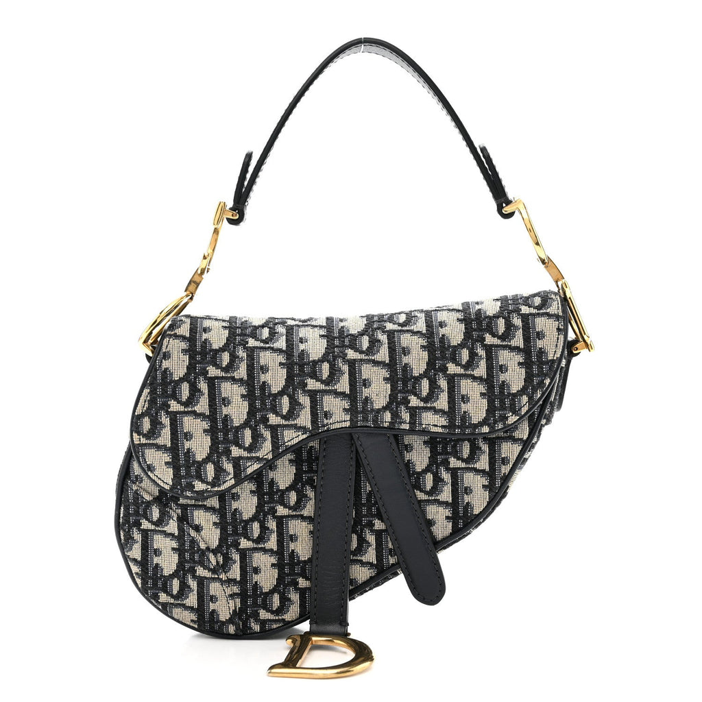 Christian Dior Oblique Mini Saddle Bag Blue