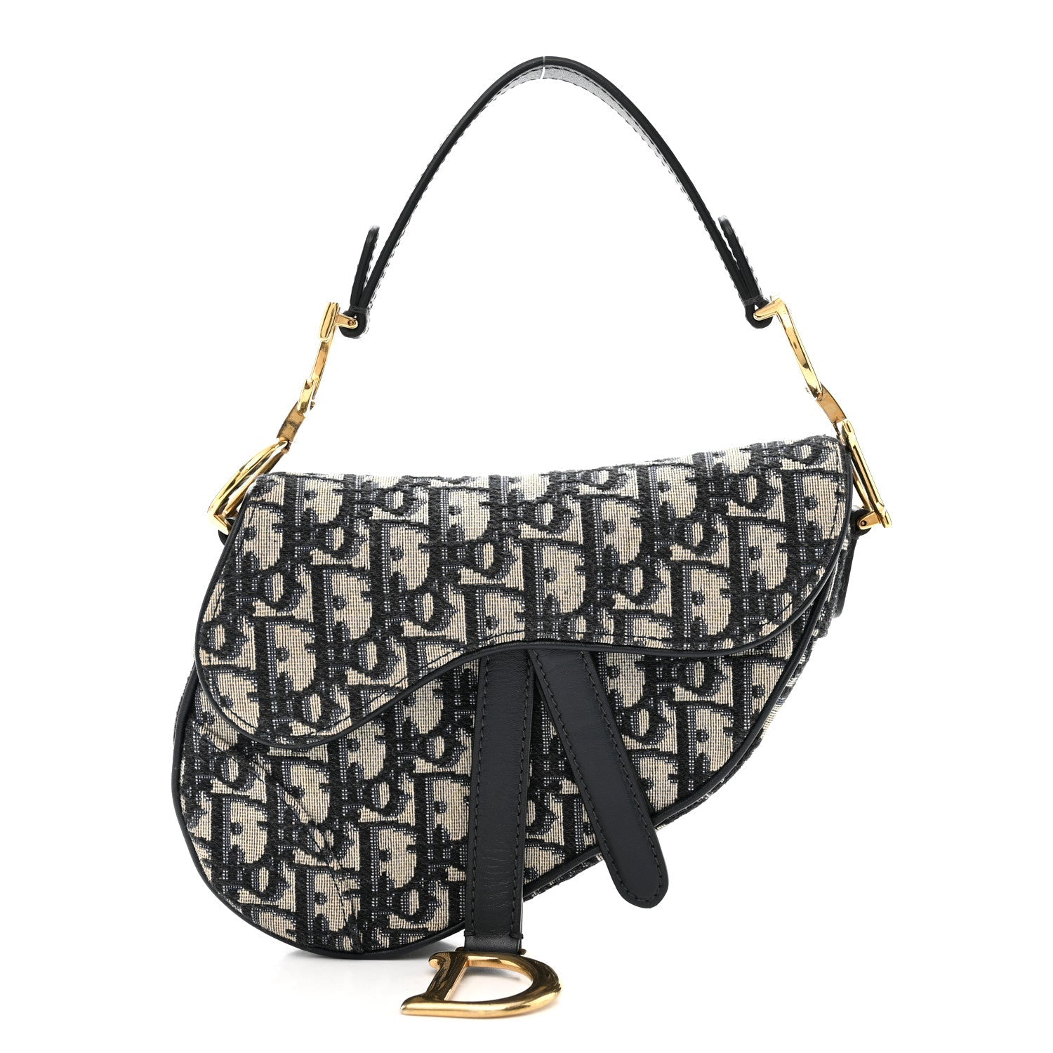 Christian Dior Oblique Mini Saddle Bag Blue