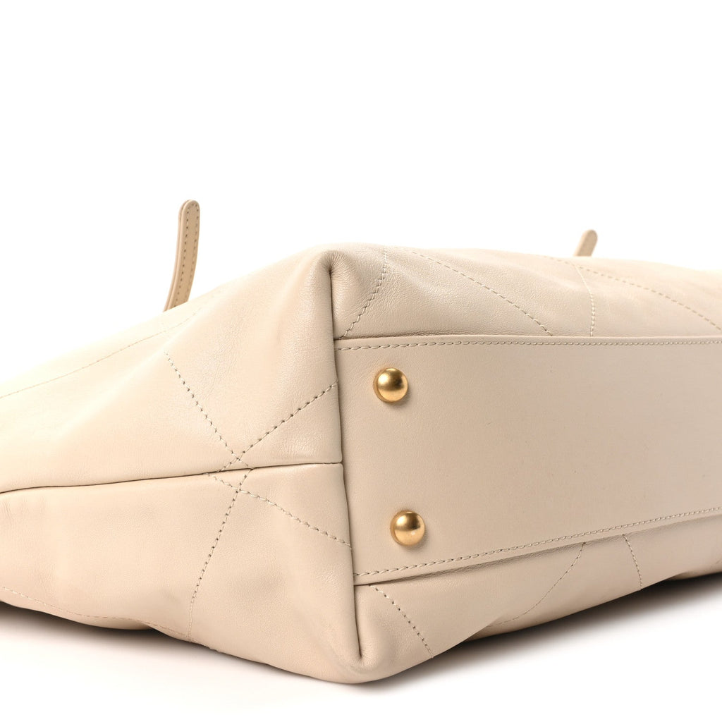Chanel Calfskin Quilted Small Shopping Bag Beige
