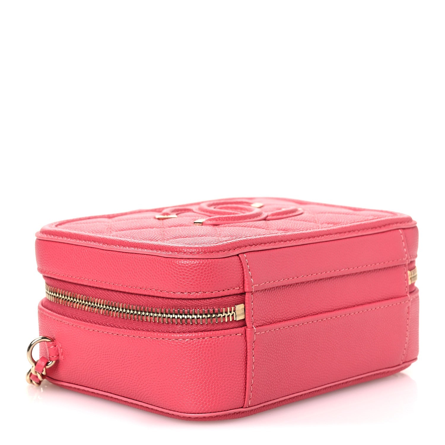 Chanel Caviar Quilted Small CC Filigree Vanity Case Pink