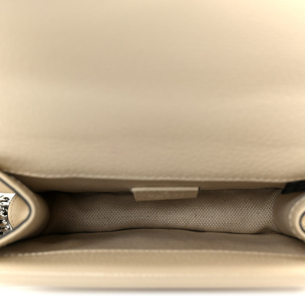 Gucci Textured Calfskin Crystal Mini Dionysus Shoulder Bag Mystic White