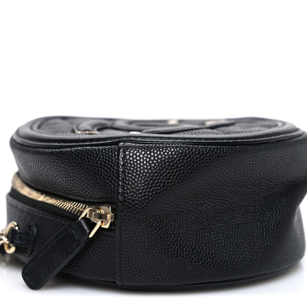 Chanel Caviar Quilted Round Filigree Crossbody Black