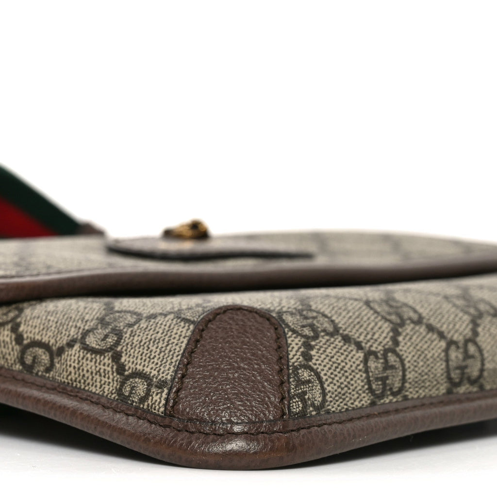 Gucci GG Supreme Monogram Neo Vintage Web Belt Bag Brown