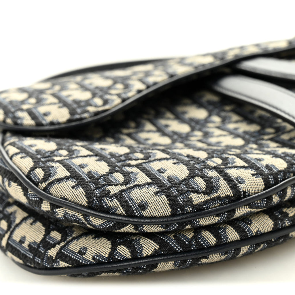 Christian Dior Oblique Saddle Bag Blue
